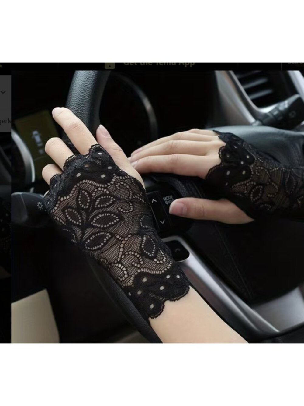 Women’s Sheer Lace Fingerless Decorative Gloves Breathable Half‑Finger Fashion